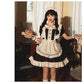 メイド服 コスプレ フリル ネコ耳 かわいい セクシー ゆめかわ 大人 レディース バレンタイン エプロン カチューシャ 半袖 スカート ワンピース 赤 ブラッ maid-004