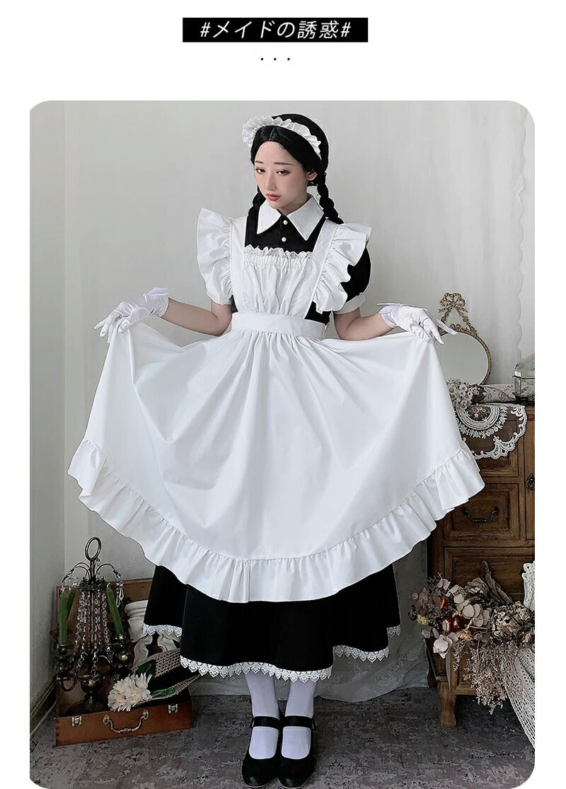 メイド服 ハロウィン コスプレ 半袖 長袖 メイド 可愛い 女の子 セクシー カップル ロリータ 定番 衣装 レディース エプロン ドレス アリス風仮装 男ウケmaid-007
