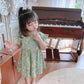 子供服 キッズ ワンピース 女の子 全4色 パープル グリーン 全6サイズ 80 90 100 110 120 130 春夏 キレイメ 新作 フラワー 小花柄 child-skirt-0001