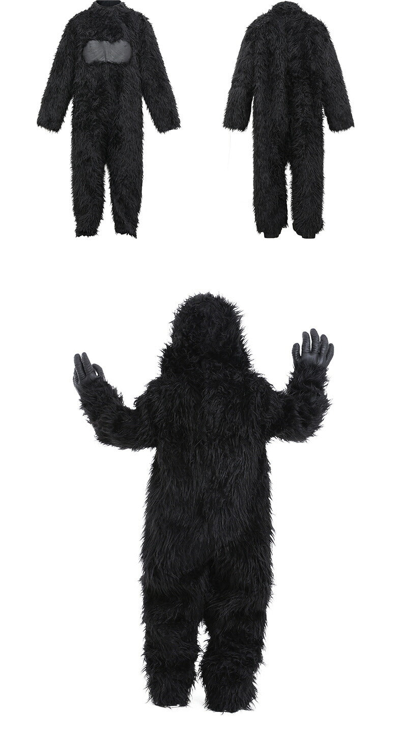 Gorilla ゴリラ 着ぐるみ コスプレ 大人用 動物 アニマル リアル  ハロウィン コスプレ ゴリラ 親子ペア 仮装 変装 アニマルマスク＋スーツセット wsjlty001