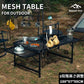 アウトドア テーブル アルミ キャンプ用品 ランキング バーベキュー 高さ調整 BBQ収納袋付き 耐荷重50kg 二つ折り メッシュテーブル 軽量 折りたたみテ table-001