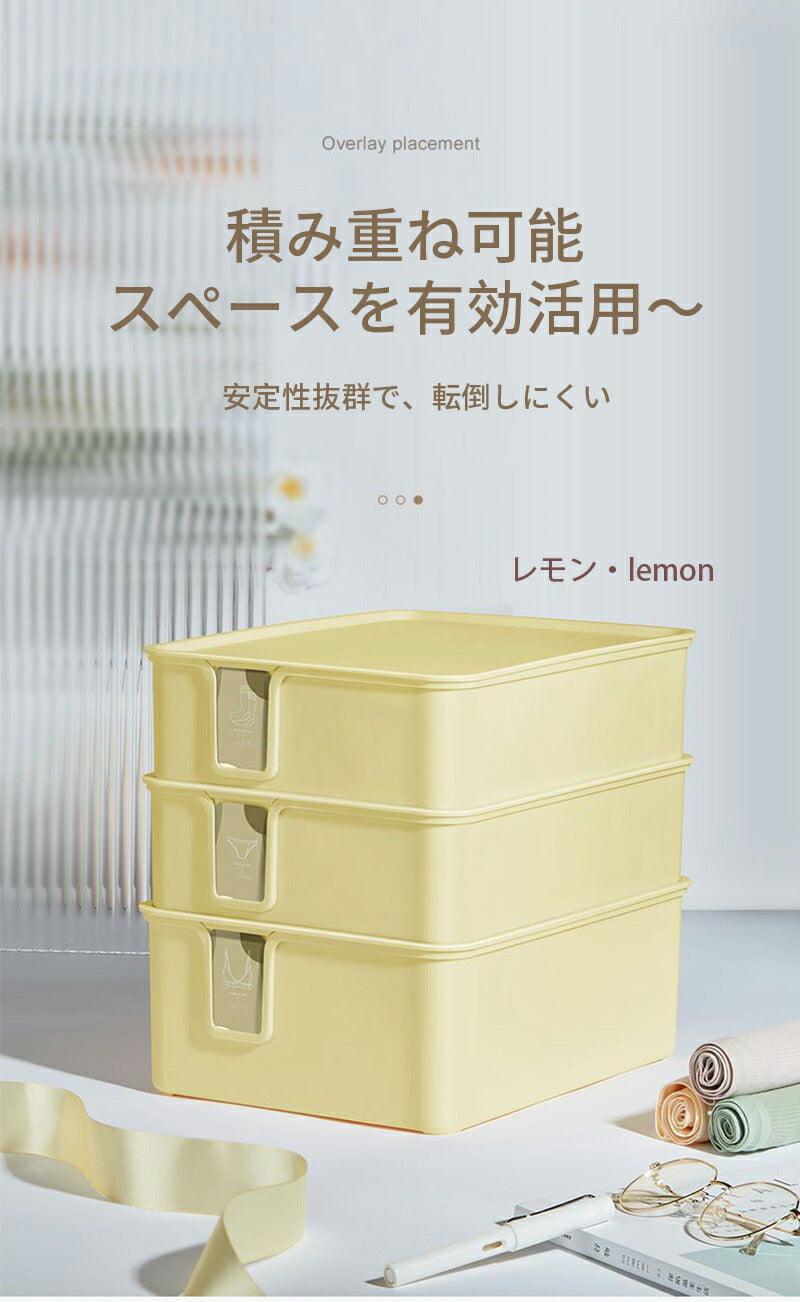 下着収納ボックス 仕切り 下着仕切りボックス 蓋付き 10マス ホワイト 蓋付下着収納ボックス 引出し収納 整頓ボックス 大容量 引き出し仕切り 靴下 パンツ  storage-036