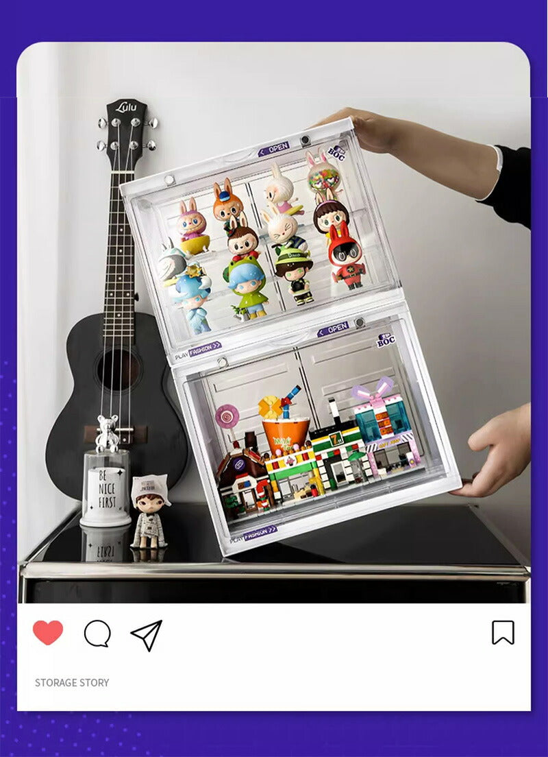 フィギュアケース 収納 コレクション ボックス 高品質 コレクションケース クリアケース 透明展示ケース 積み重ね可能 扉付き 組み立て式 透明 アクリル ケー ss25