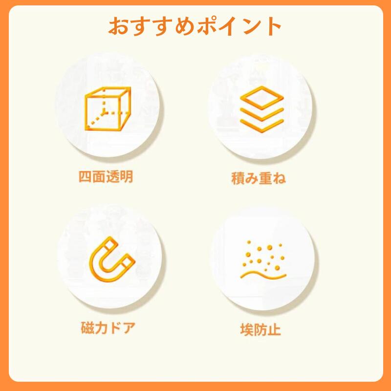 フィギュアケース 収納 高品質 コレクションケース リアケース コレクション ボックス ク透明展示ケース 扉付き 組み立て式 透明 積み重ね可能 アクリル ケー ss11