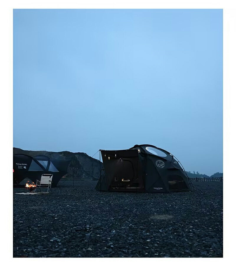 ドームテント 大型 測地線構造 5x5x2.35m 150D 小屋 大型 雪山 冒険 パークテント キャンプ ハイキング 自立式 耐水圧5000mm 煙突穴付きtento-004