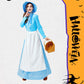 ハロウィン コスプレ アリス コスチューム 衣装 水色 エプロンドレス レディース お姫様 服 コスプレ 仮装  フリーサイズ　リボン カチューシャ ワンピースwsf014