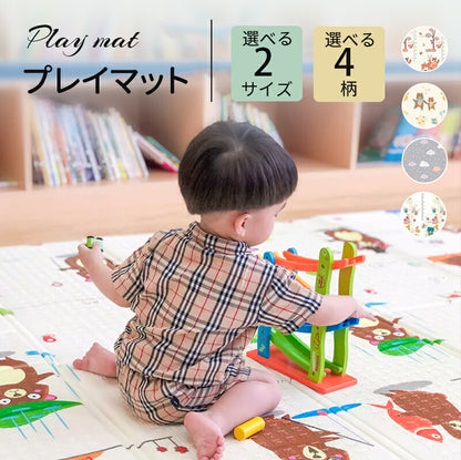 プレイマット ベビープレイマット ベビー 防水 赤ちゃん 折りたたみ プレマ フロアマット リバーシブル コンパクト ロンマット 安全性 キッズ 持ち運び 出産 playmat-01