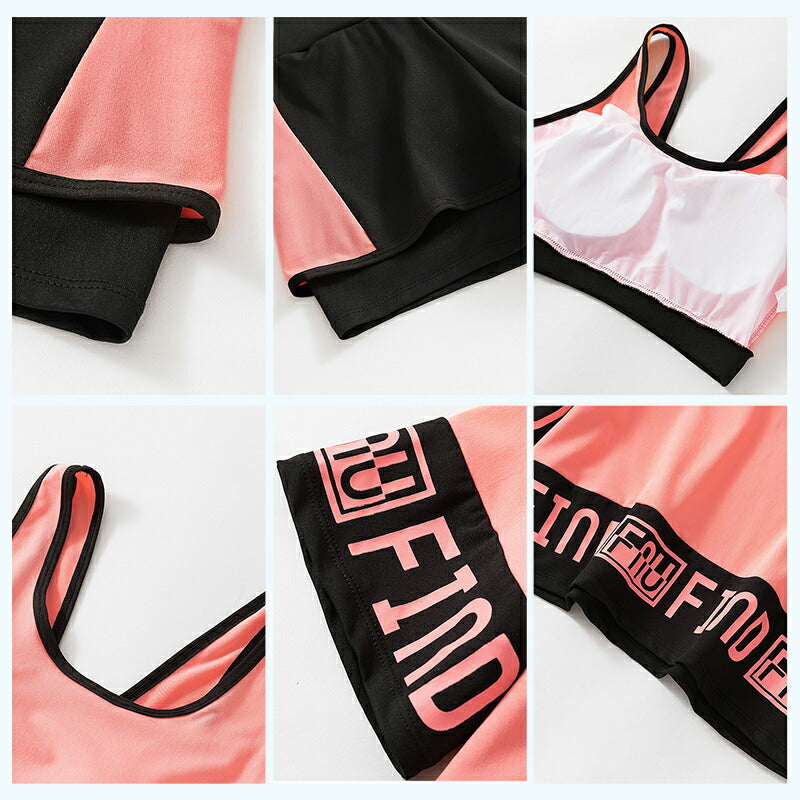 【送料無料即納】水着 中学生 水着 体型カバー 中学生 高校生 3点セット スポーティー 学生 韓国 プール 女の子 10代 20代 30代 海 可愛い おしゃ yy1001