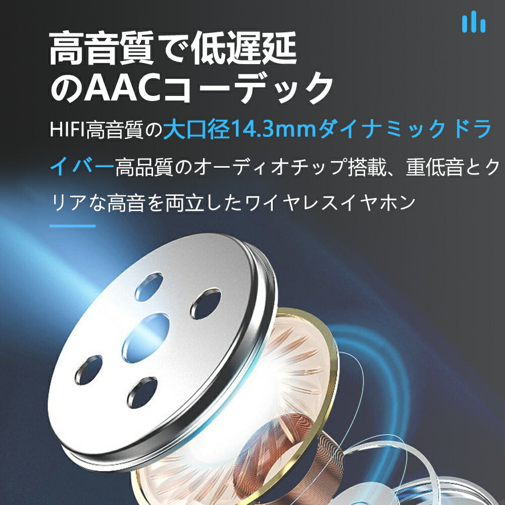 【2023新発売 Bluetooth5.3+EDR 】ワイヤレスイヤホン bluetooth イヤホン 残量表示 AAC対応 日本語音声 Hi-Fi高音質 低遅 earphone-001