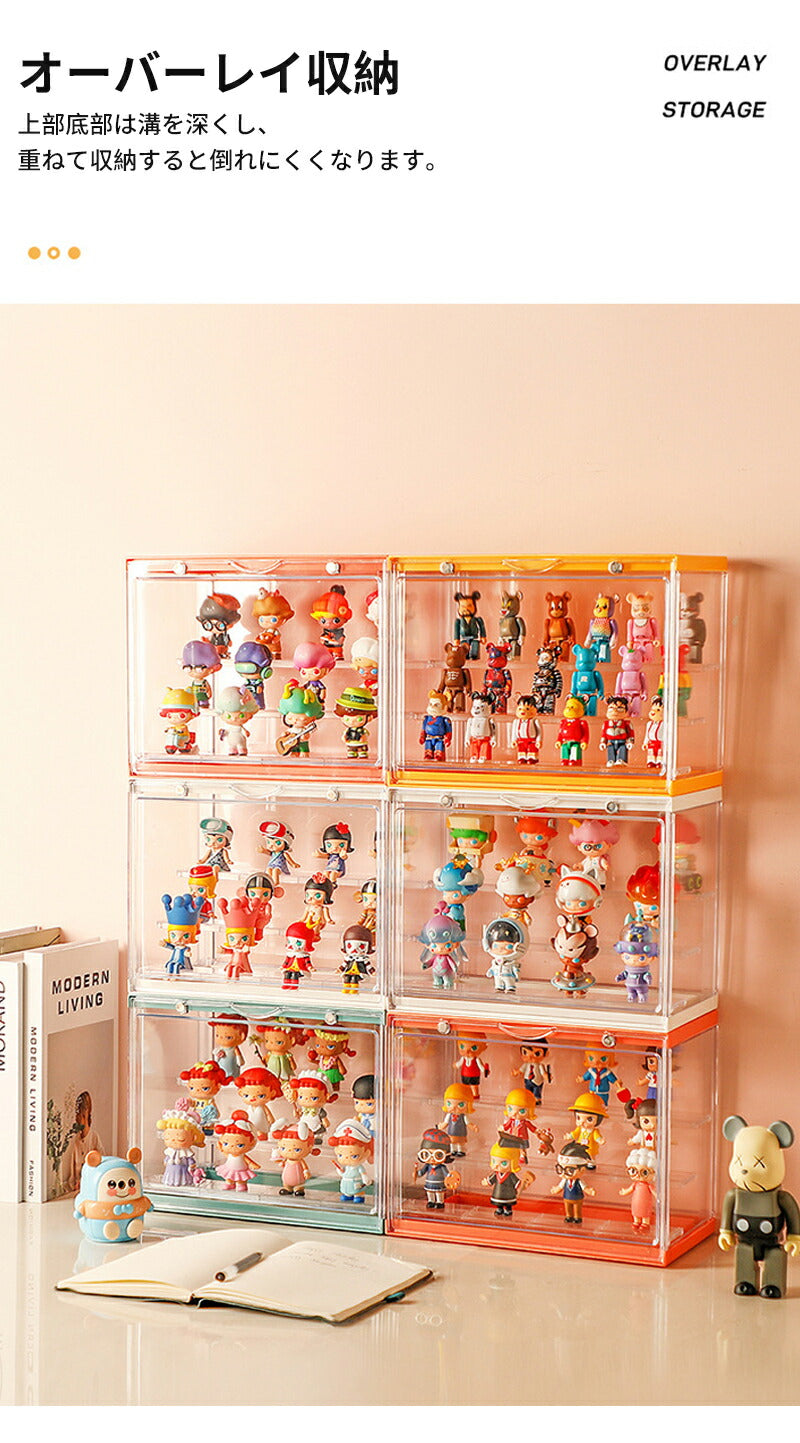 フィギュアケース 組み立て式 収納 ビッグサイズ 展示ボックス 高品質 3段 4段 コレクションケース コレクション ボックス クリアケース 積み重ね可能 扉付 storage-0145
