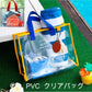 ビーチバッグ PVC クリア トートバッグ プールバッグ ビニールバッグ 透明 肩がけバッグ マチあり レディース キッズ 子ども用 水泳バッグ スイミングswimming-bag-0006