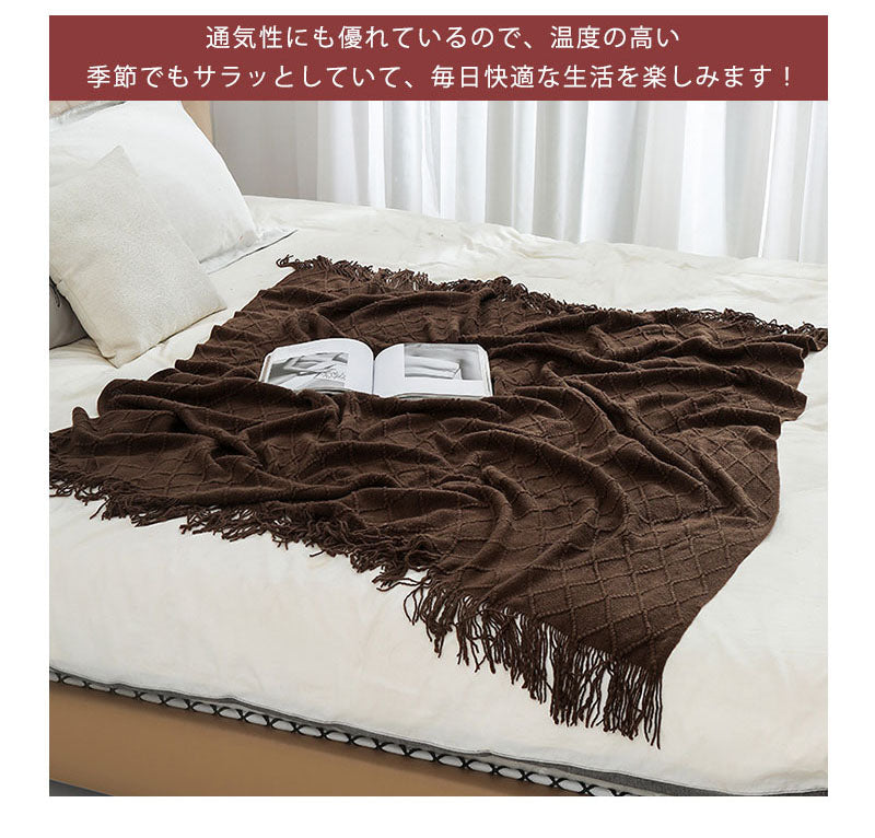 【クーポン利用で2768円～★25日終了！】ブランケット 北欧 ソファーカバー オールシーズン おしゃれ ひざ掛け ベッドカバー 冷房対策 ニット  インテリアmt0004