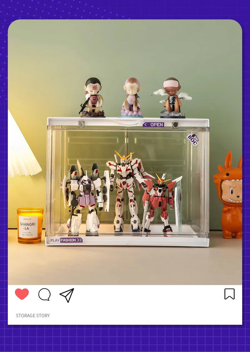 フィギュアケース 収納 コレクション ボックス 高品質 コレクションケース クリアケース 透明展示ケース 積み重ね可能 扉付き 組み立て式 透明 アクリル ケー storage-035
