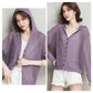 パーカー レディース 薄手 夏 パーカー レディース おしゃれ ロング丈 UVカット 紫外線対策 冷房対策 前開き ボタン ストライプ 春 夏 大き uvpaka-012