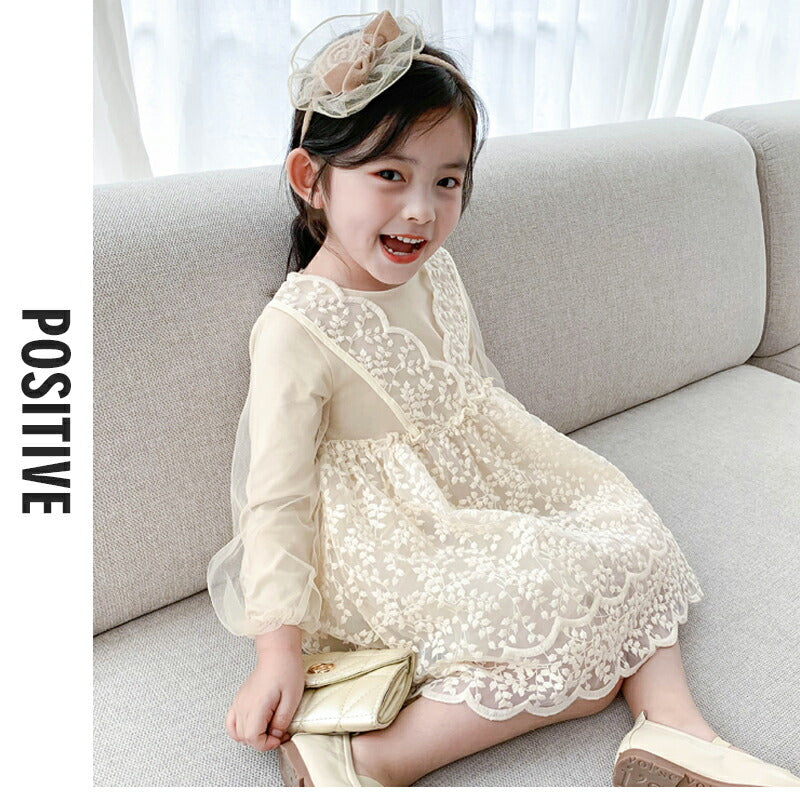 ワンピース 子供 ベビー服 キッズ レースワンピース 膝丈 ベビードレス 長袖 付け襟 女の子 誕生日 結婚式 新生児 かわいいフォーマル キッズ 膝丈 ベビー copysku-165
