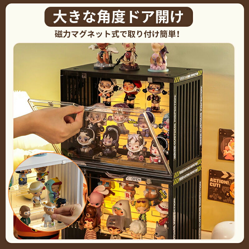 フィギュアケース 収納 高品質 アクリル ケース ボックス コレクションケース コレクション ボックス クリアケース 透明展示ケース 積み重ね可能 扉付き 組み storage-014-hd