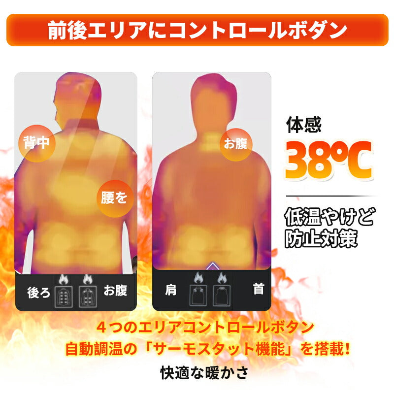 ヒーターベスト 電熱ベスト 日本製ヒーター バッテリー付き 3秒速暖 中綿 USB給電 洗える 三段階調温 軽量 冷え性 メンズ レーディス 電熱ウェア S~4 ss02