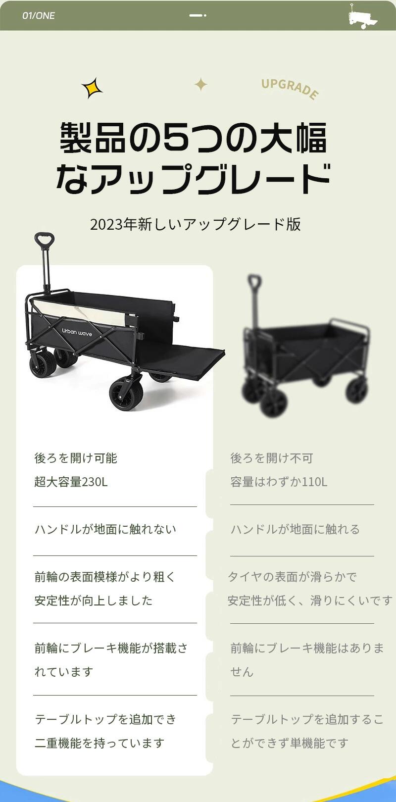 アウトドアワゴン 後ろ開け キャリーカート 折り畳み キャリーワゴン キャンプワゴン  背面開き ワゴン車 アウトドア キャンプ 軽量 キャンプ用ワゴン 大型タcampcar-01