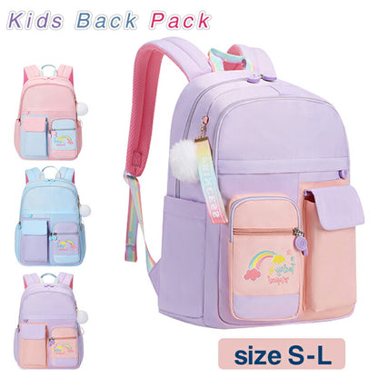 リュック 女の子 小学生 中学生 おしゃれ キッズリュック ハート グラデーション ずり落ち防止 ベルト 肩ひも ズレ 防止 背面ファスナー パステル 星柄 原mklsb-1