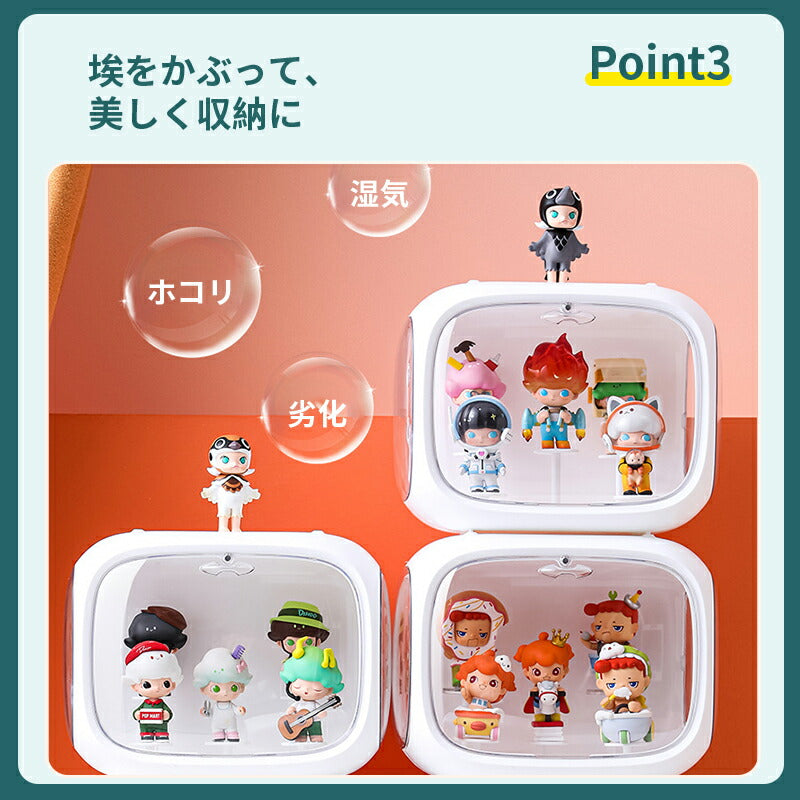 収納 高品質 コレクション ボックス コレクションケース クリアケース 透明展示ケース 積み重ね可能 扉付き 組み立て式 透明 アクリル ケース ボックス コレ storage-003