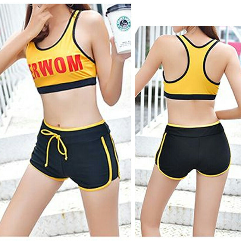 水着 レディース  水着 10代  中学生 高校生 20代 学生 ママ水着 体型カバー 3点セット ビキニ 少女 小胸にもぴったり 韓国 おしゃれ か yy1007-hd