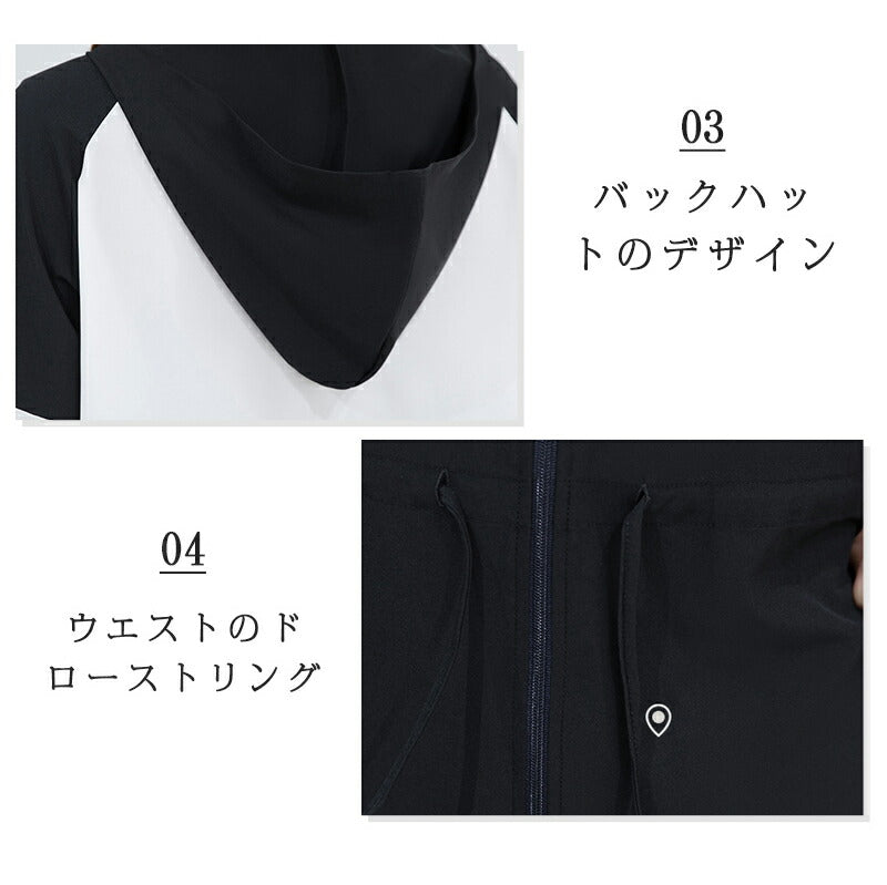 uv パーカー uvカット パーカー アウトドアラッシュガード プルオーバー レディース 薄手 ひんやり 長袖 フード付 ジップアップ 体型カバー UVカットパ uvpaka-008