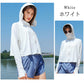 UPF50+ uv パーカー 指穴 uvカット 接触冷感 ひんやり UV ジップアップパーカー サマーカーディガン レディース メンズ 日焼け止め 冷房対策 紫 copysku-54