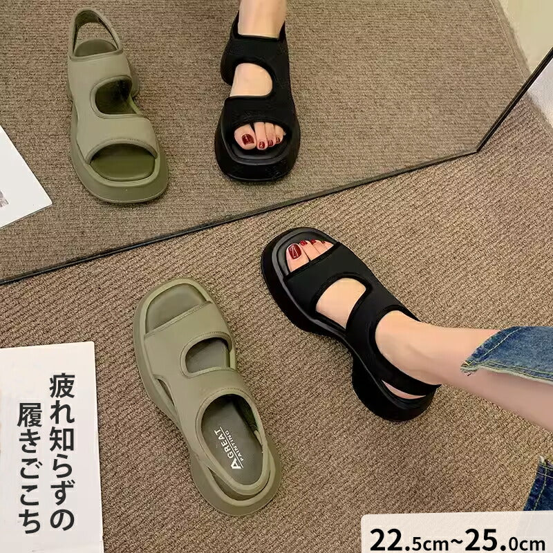 レディース スポーツサンダル 厚底 コンフォートサンダル 軽量 歩きやすい おしゃれ インスタ大人気のダッドシューズ風サンダル ビーチ アウトドア 通勤 通学にsandals-006