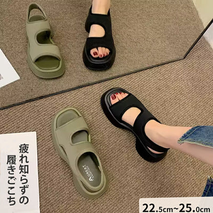 レディース スポーツサンダル 厚底 コンフォートサンダル 軽量 歩きやすい おしゃれ インスタ大人気のダッドシューズ風サンダル ビーチ アウトドア 通勤 通学にsandals-006