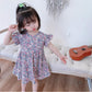 子供服 キッズ ワンピース 女の子 全4色 パープル グリーン 全6サイズ 80 90 100 110 120 130 春夏 キレイメ 新作 フラワー 小花柄 child-skirt-0001