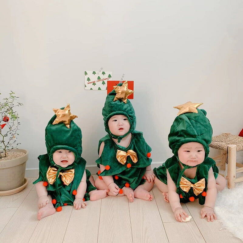 【送料無料】 クリスマスツリー コスプレ サンタコスプレ 子供用 コスチューム コスプレ 衣装 ロンーパス ベビーサンタ サンタ服 キッズ 子供服 ベビー服 サkidsanta-003