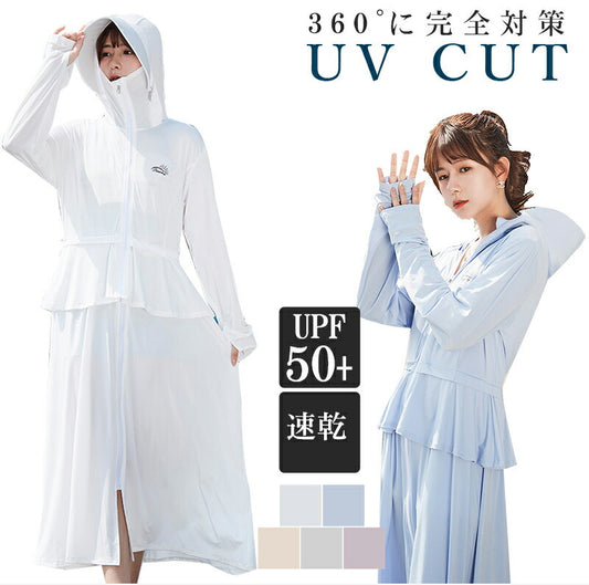 uvカット パーカー 指穴 レディース 大きめ 大きいサイズ 薄手 春 ラッシュガード スポーツ ジム ヨガ uvカット マスク フェイスガード 遮光 ドライ素uvpaka-011