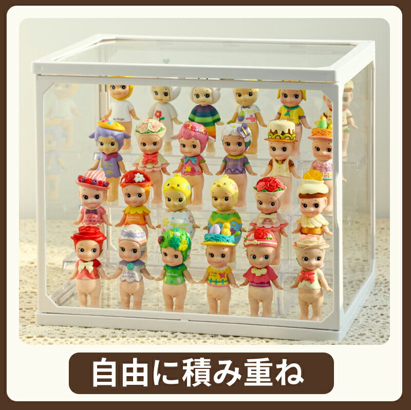 フィギュアケース 収納 高品質 コレクションケース 積み重ね可能 コレクション ボックス クリアケース 透明展示ケース 扉付き 組み立て式 透明 アクリル ケー storage-012