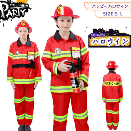 子供 衣装 キッズ 子供用 男の子 男女兼用 子供 消防服 コスプレ キッズコスプレ キッズ演出衣装 セットアップ 消防士 衣装 コスプレ 応援団 体操服 ステetwsj0023