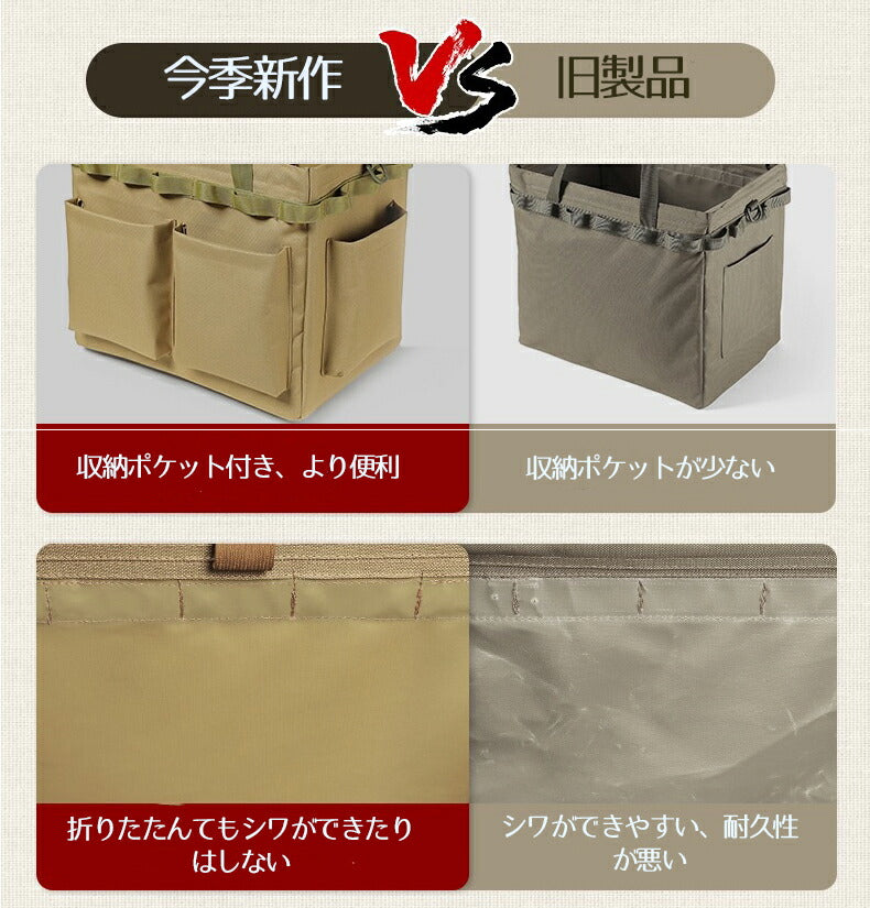キャンプ コンテナ バッグ 薪ケース マルチケース ギア 帆布 折り畳み式 道具入れ  撥水仕様 バーベキュー BBQ キャンプ用品 キャンプ ピクニックトート campbag-001