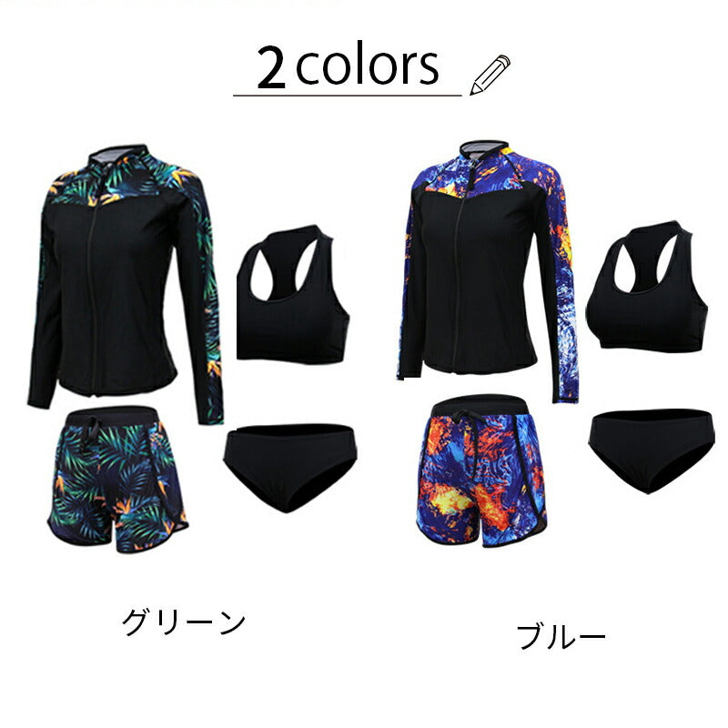 ペアルック メンズ トランクス 水着 レディース カップルお揃い ビーチ水着/S/M/L ビーチパンツ ラッシュガード付き ブラック トレーニング フィットネス copysku-47