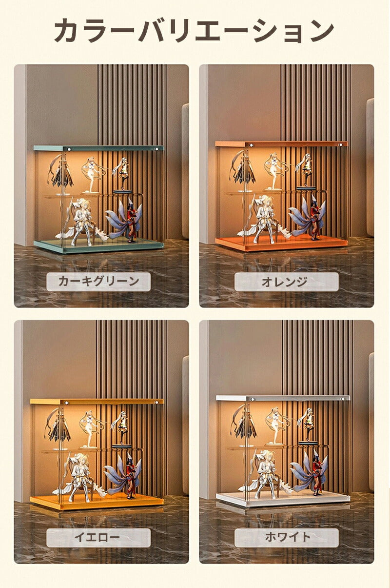 【&安心3ヶ月保証】フィギュアケース 収納 高品質 背面ミラー コレクションケース コレクションボックス クリアケース 透明展示ケース 積み重ね可能 扉 storage-001