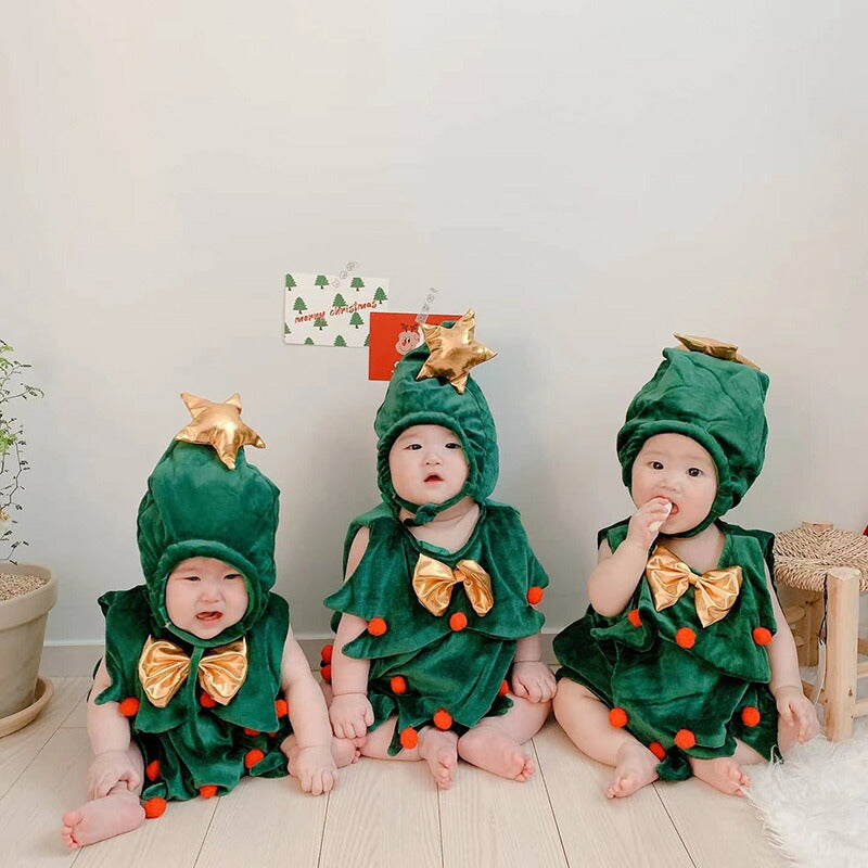 【送料無料】 クリスマスツリー コスプレ サンタコスプレ 子供用 コスチューム コスプレ 衣装 ロンーパス ベビーサンタ サンタ服 キッズ 子供服 ベビー服 サkidsanta-003
