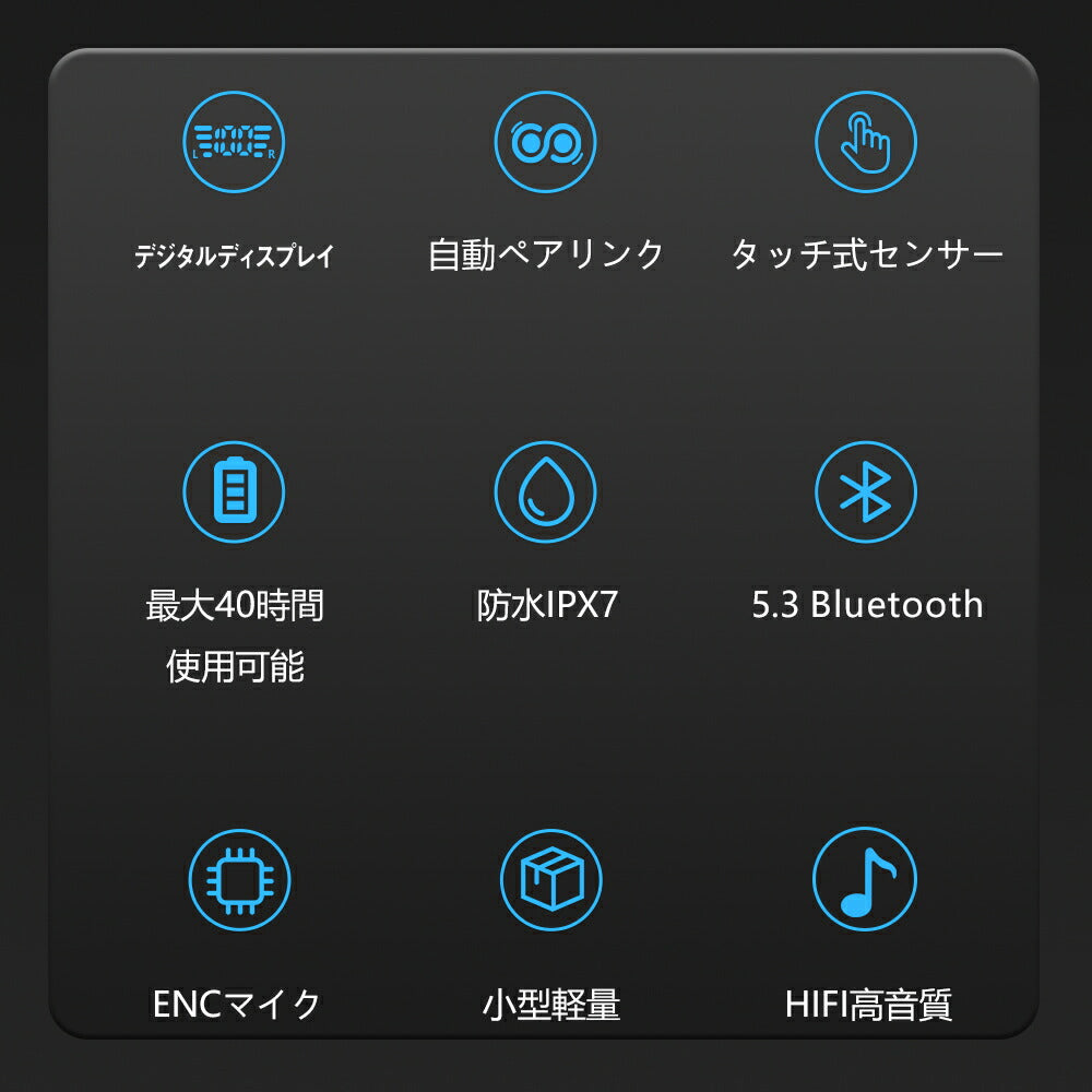 【Bluetooth5.3+EDR 】ワイヤレスイヤホン bluetooth イヤホン 残量表示 AAC対応 日本語音声 Hi-Fi高音質 低遅延 自動ペアリンearphone-001