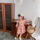 子供服 キッズ ワンピース 女の子 全4色 パープル グリーン 全6サイズ 80 90 100 110 120 130 春夏 キレイメ 新作 フラワー 小花柄 child-skirt-0001