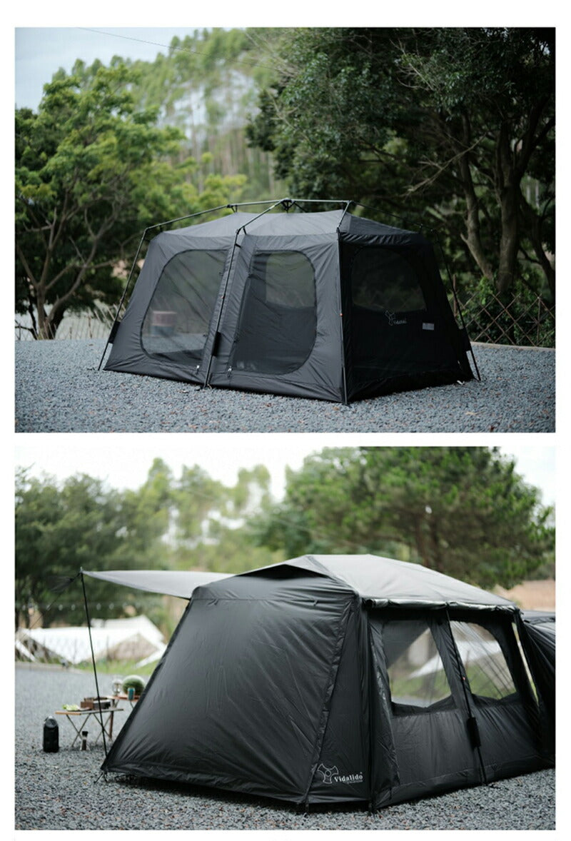 ワンタッチテント ツールーム 宿泊可 キャノピー 大型 5-8人用 テント ワンタッチ おしゃれ ドームテント 折りたたみ 軽量 防水 キャンプ アウトドア ベtento-003