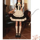 メイド服 コスプレ フリル ネコ耳 かわいい セクシー ゆめかわ 大人 レディース バレンタイン エプロン カチューシャ 半袖 スカート ワンピース 赤 ブラッ maid-004
