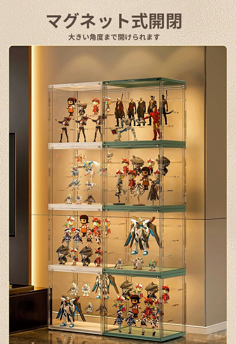 【楽天1位&安心3ヶ月保証】フィギュアケース 収納 高品質 背面ミラー コレクションケース コレクションボックス クリアケース 透明展示ケース 積み重ね可能 扉storage-3002-1