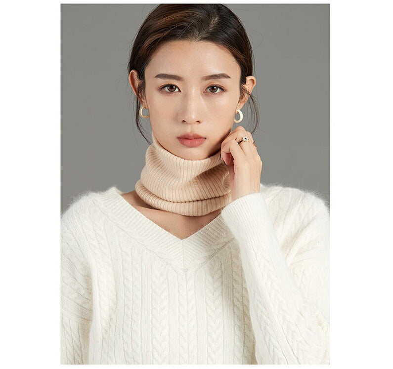 ネックウォーマー レディース 薄手 リブ ベージュ リブ編み  ブラック ニット レディース かわいい スキー 女の子 スヌード マフラー 秋 冬 おしゃれ オnekku-002