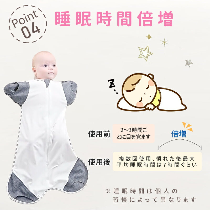 スワドル おくるみ ベビー 夏 手足が出せる 赤ちゃん 着るおくるみ 新生児 寝かしつけ 安眠 熟睡 寝ぐずり対策 夜泣き対策 モロー反射対策 綿 コットン か item-018