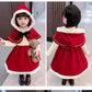クリスマス コスプレ 子供 衣装 サンタ コスチューム ベビー キッズ サンタクロース 衣装 子供 子ども サンタ服 女の子 2点セット 長袖 防寒 ケープ付き kidsanta-002