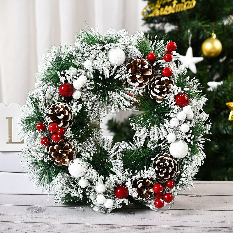クリスマス リース 玄関 壁 ドア デコレーション 装飾 北欧 クリスマス 飾り イベント パーティー 華やか おしゃれ クリスマスリース 部屋 装飾 かわいい risu-001