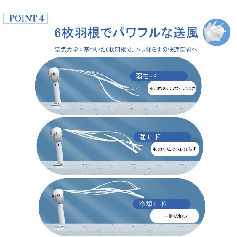 Feliztrip 携帯扇風機 冷却プレート ハンディファン 手持ち扇風機 静音 角度調節可能 3段階風量 涼しい 卓上扇風機 ハンディ扇風機 usb充電式 首fan-003