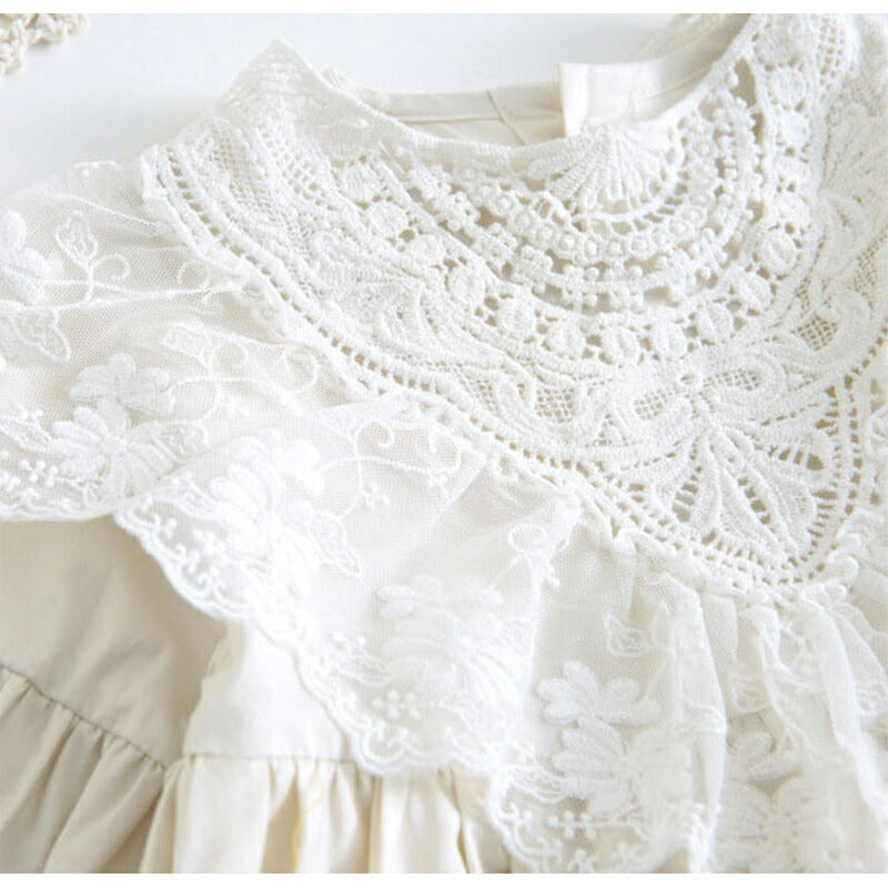 子供ワンピース  付け襟 ベビー ワンピース 可愛い レースワンピース ふんわり セレモニードレス お姫様風 子供ドレス キッズワンピース copysku-43