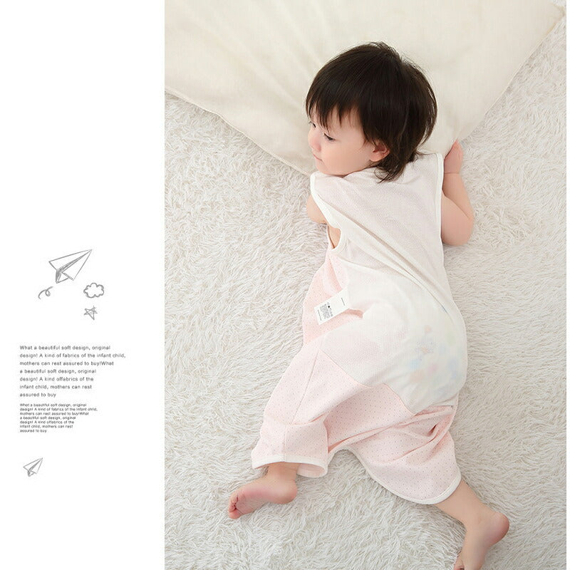 即納 ベビー スリーパー 夏 メッシュ 夏用 ガーゼ 背中メッシュ 半袖 袖なし ベビースリーパー キッズ 2way パンツ型 ドレス型 涼しい 赤ちゃんスリーchild-skirt-0002
